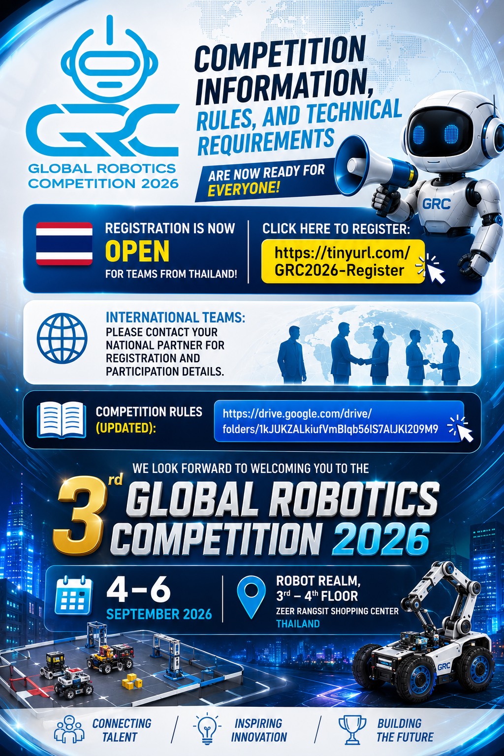 โปสเตอร์ประกาศเปิดรับสมัคร GRC2026 สำหรับทีมจากประเทศไทย